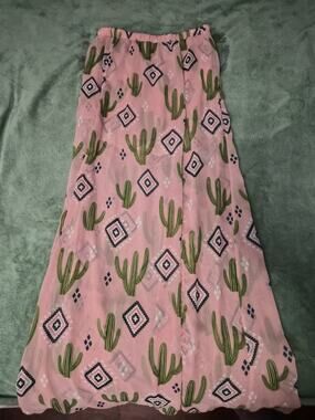 Size Small Berry N Cream Pink Cactus Skirt Skort Sheer Chiffon Built In Shorts